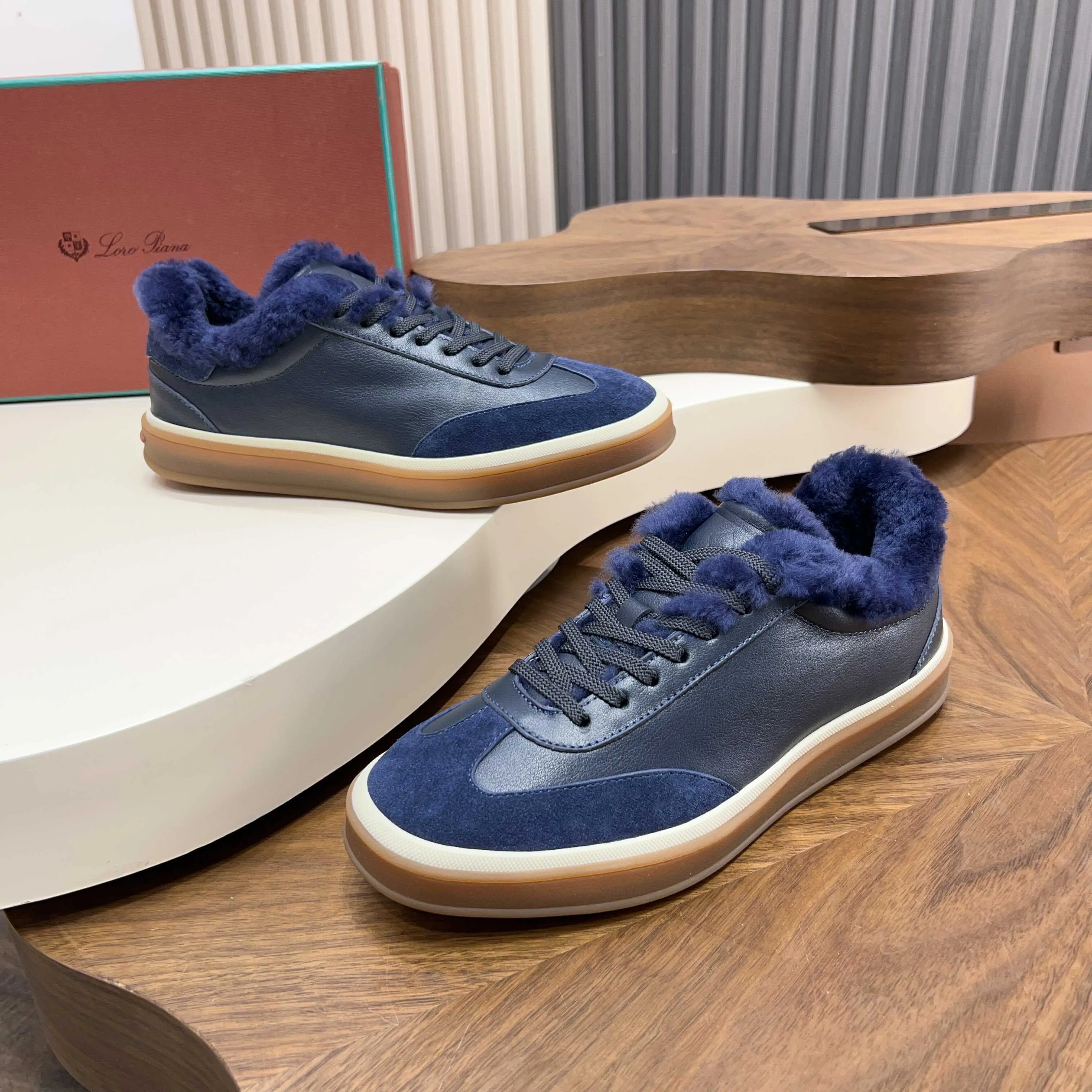 💰740 Loro Piana - Classic casual wool shoes, men's lace-up casual shoes and sneakers, high-quality lightweight and comfortable fabrics, suitable for outdoor leisure, the color is young and energetic, and it looks great with sportswear or casual suits! Code number: 39-44 (45, 46, can be customized)